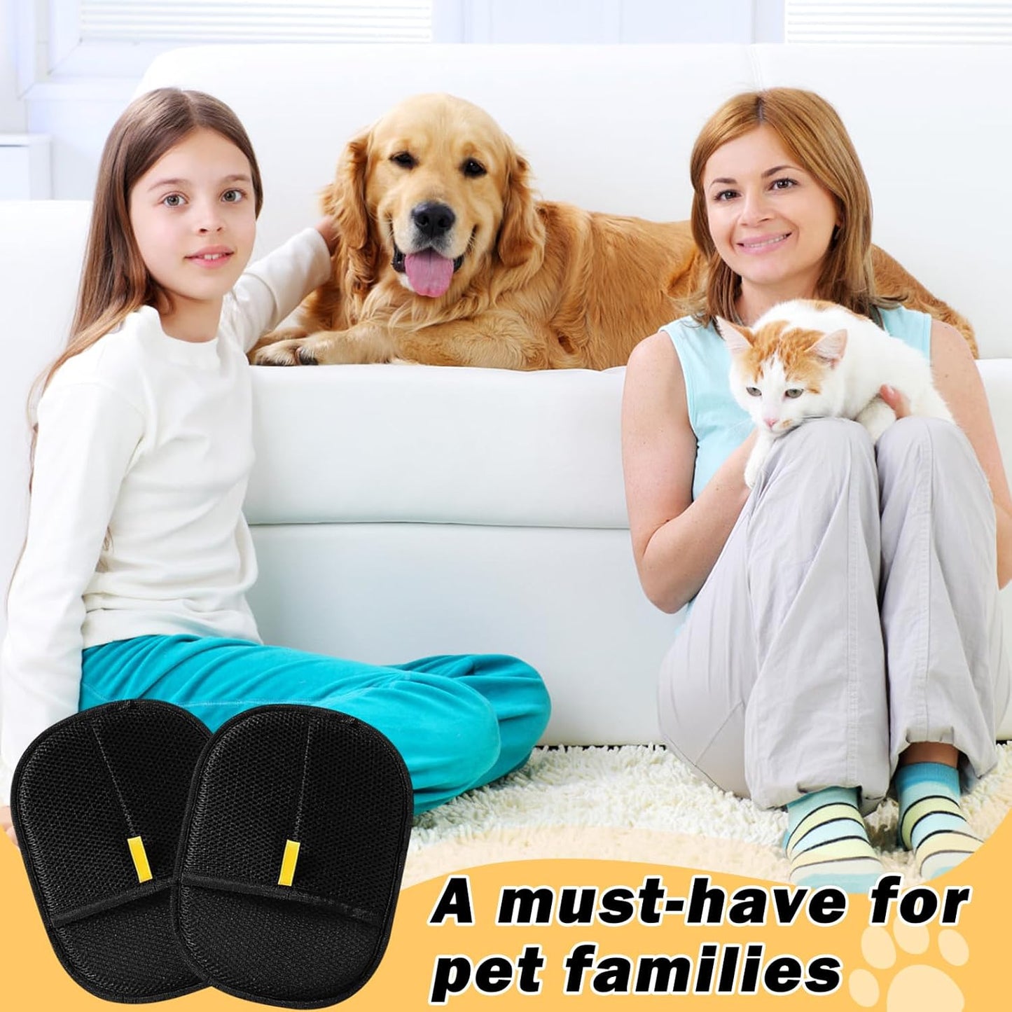 Pet Hair Removal Glove for Cats Dogs,2025 Electrostatic Pet Hair Remover Grooming Removal Gloves for Pets Hair,Hair Remover Gloves for Couch Clothes Carpet Bed Furniture Pet Grooming