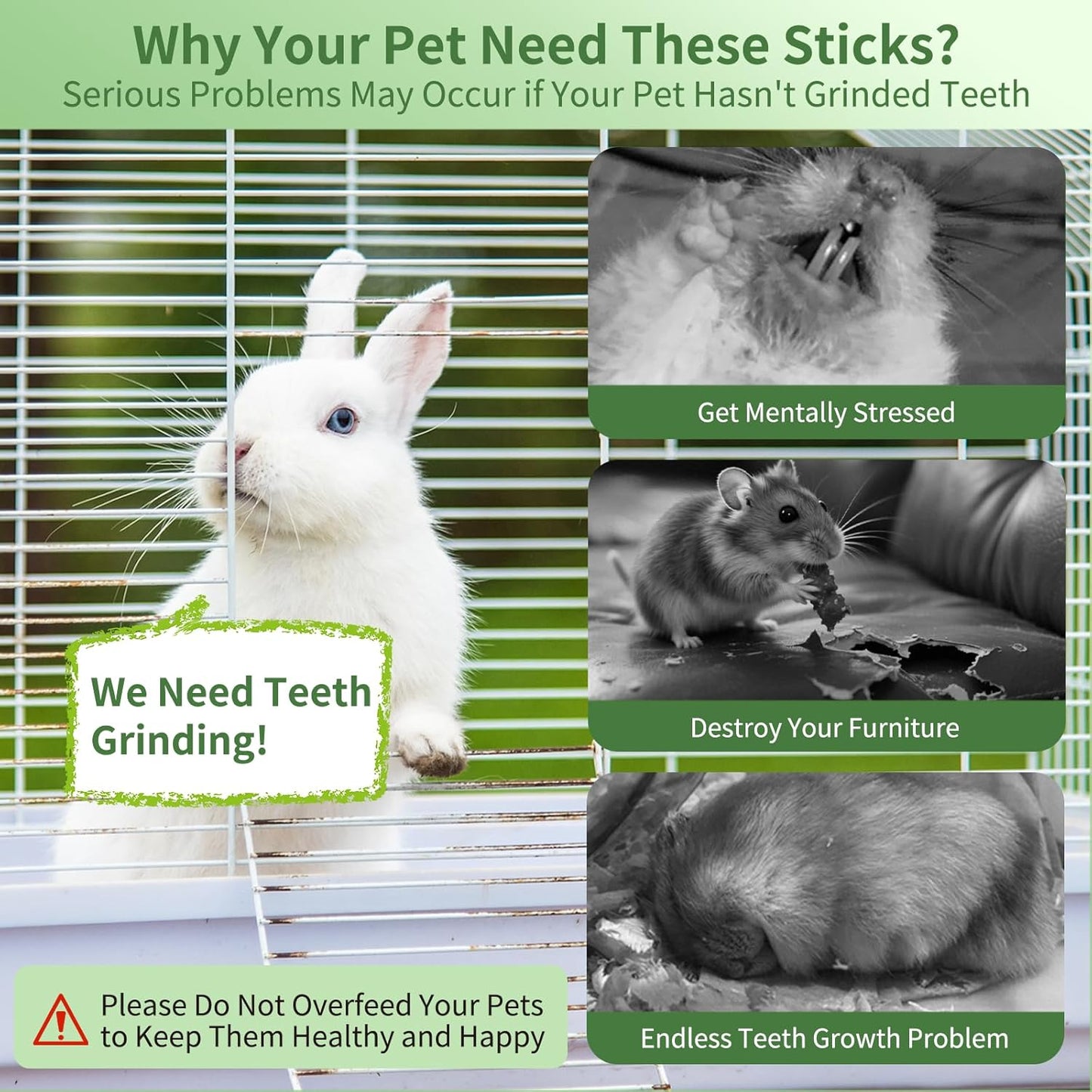 Natural Apple Wood Chew Sticks 300g (10.5oz) for Rabbits, Hamsters, Chinchillas, Guinea Pigs - Small Animal Dental Toys, Safe Untreated Teeth Grinding & Boredom Relief, Rodent Molar Health (120g)