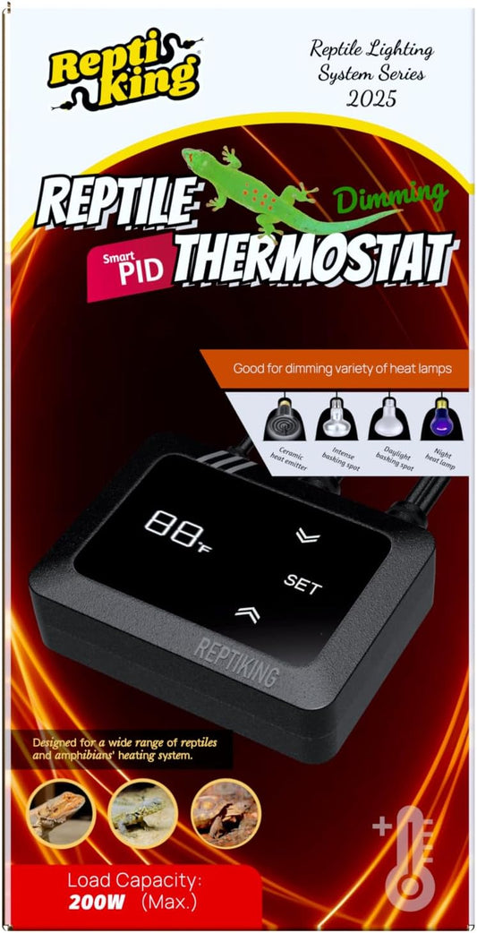 Reptile Dimming Thermostat, Heat Lamp Temperature Controller, Reptile Terrarium PID Digital Thermostat, Heating Controller for Basking Spot Heat Bulbs and Ceramic Heat Emitter