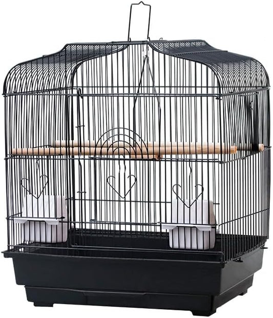 Travel Bird Cage 20.5×18.1×14.2in Portable Birdcage with Handle and Perches for Small Parrots Canaries Cockatiels Lovebirds Finches Budgies Conures