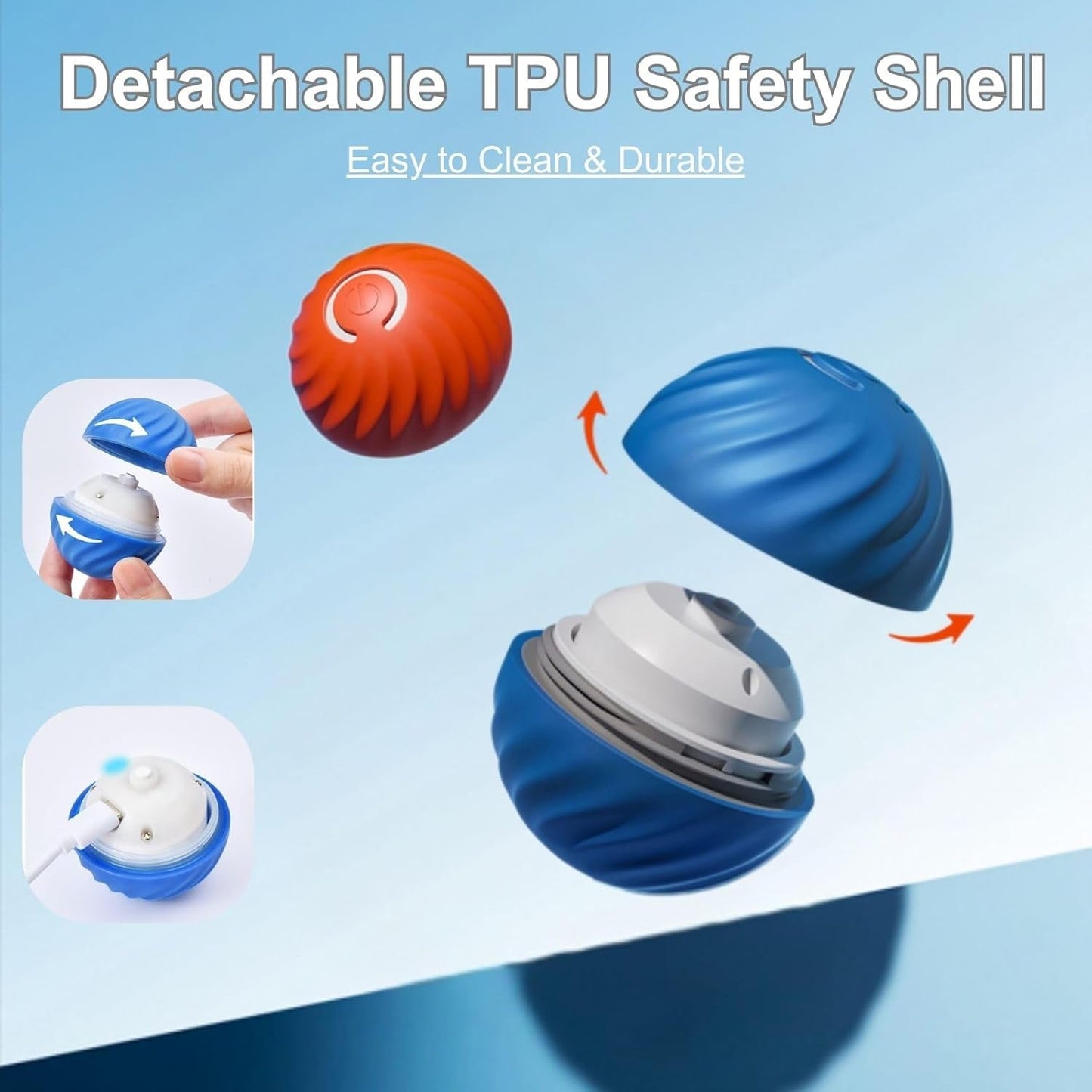 Zoomie Buddy 2.0, Zoomie Buddy for Dogs, 2 in 1 Smart Touch Interactive Dog Balls ＆ Pet Feeder, 2.83" Diameter, Suitable for Small/Medium Dogs, with Fruit Plush Cover (2*Orange, Pineapple)