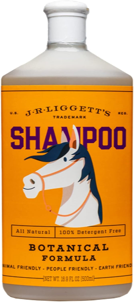 J·R·LIGGETT'S Botanical Horse Liquid Shampoo for Sensitive Skin | Hypoallergenic Biodegradable Shampoo Formula for Horses | 100% Eco-Friendly | Detergent-Free Horse Supply | 16.9fl.oz