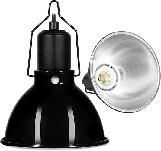 5.5 inch Dome Reptile Light Fixture Reptile Heat Lamp UVB Light Fixture for Bearded Dragon, Lizard, Hermit Crab, Turtle Tank and Terrarium（Max 100W）
