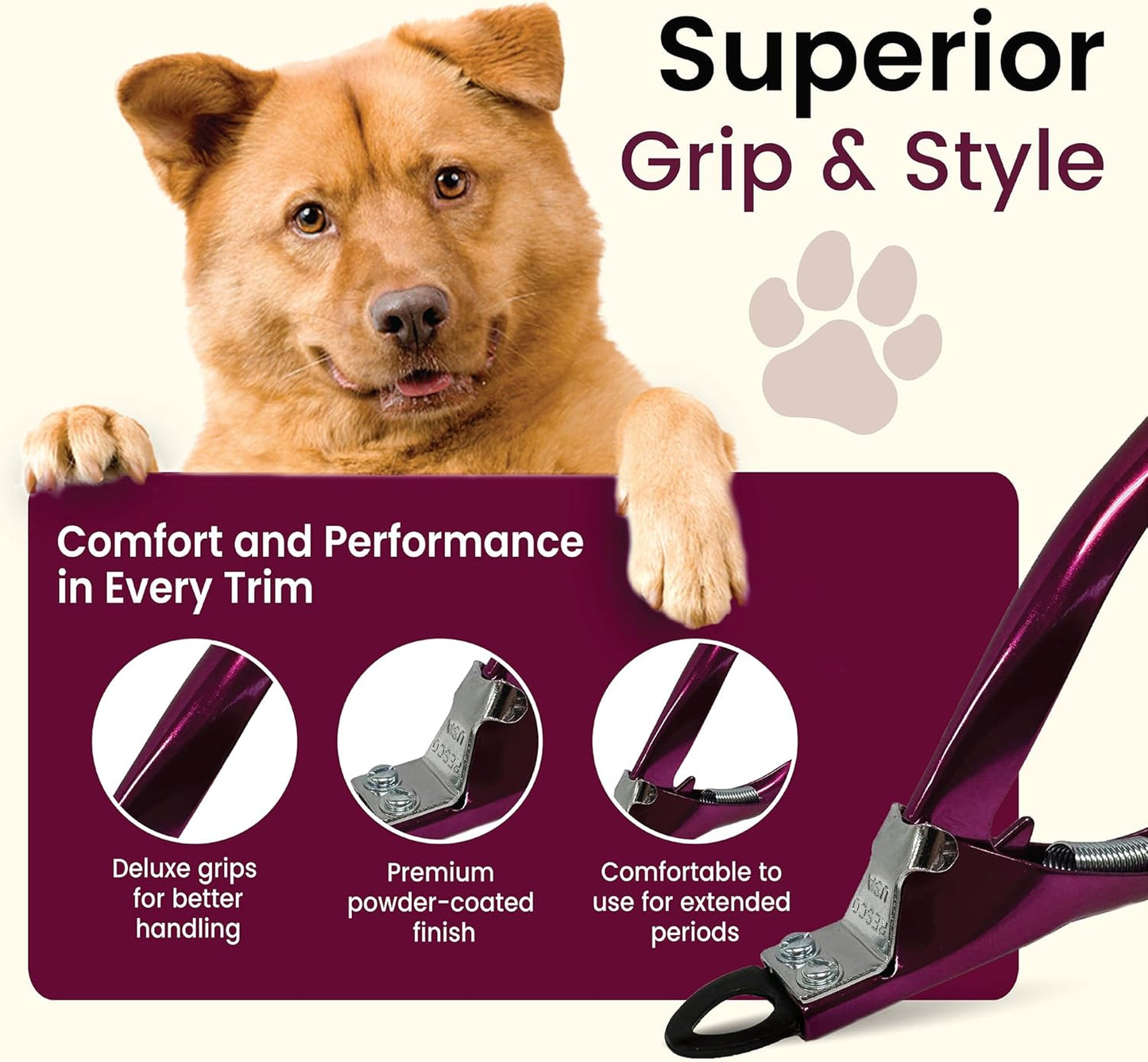 Resco Original Deluxe Dog, Cat, and Pet Nail/Claw Clippers. Best USA-Made Trimmer, More Colors & Sizes