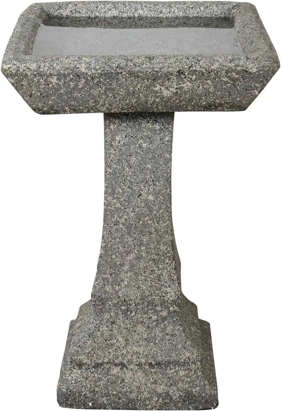 SKYFIRE Freestanding Birdbaths Outdoor - 15”Dia.X 22.8”Tall Concrete Standing Garden Bird Bath Feeder Bowl with Pedestal, Modern Outdoor Birdbath for Patio, Yard, Lawn Decor and Bird Bathing&Feeding