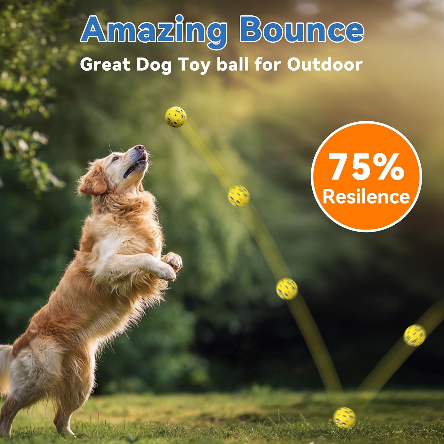 Indestructible Dog Ball Toy, Durable Dog Tennis Balls for Aggressive Chewers, High Bounce & Floating Balls for Dogs, Jolly Ball for Fetch in Yard, Beach & Pool(4 Pack)