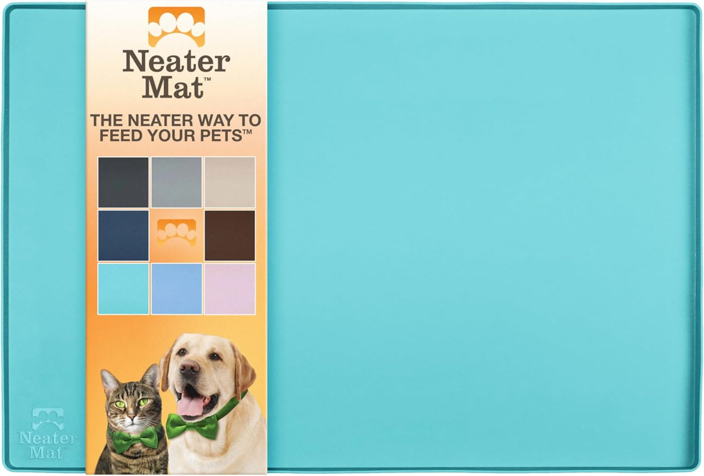 Neater Pet Brands Neater Mat Pet Mats for Food and Water, Waterproof Silicone Pet Mat with Raised Edge for Dogs or Cats