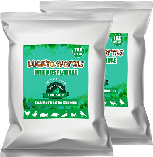 Dried Black Soldier Fly Larvae 22LBS, 85X More Calcium Than Mealworms High-Protein BSF Larvae Chicken Treats Non-GMO BSFL for Chickens, Hens, Ducks, Wild Birds