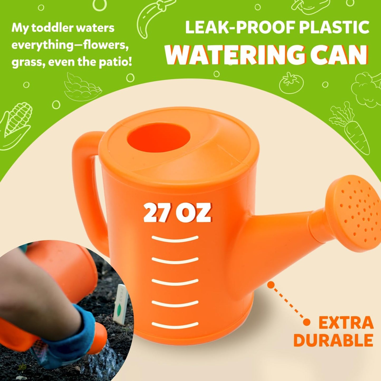 Matching Board Book - Green Kids Gardening Tools Set Includes Sturdy Tote Bag, Watering Can, Shovel, Rake, and Trowel - Garden Storybook - Kids Garden Tools- Easter Gifts for Toddler Age on up.