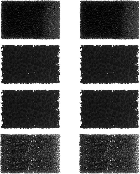 AquaMiracle Fish Tank Filter Replacement Sponges, Aquarium Filter Replacement Parts, Including 2 x Fine Sponge, 2 x Coarse Sponge & 4 x Carbonized Sponge, for QS-188/288