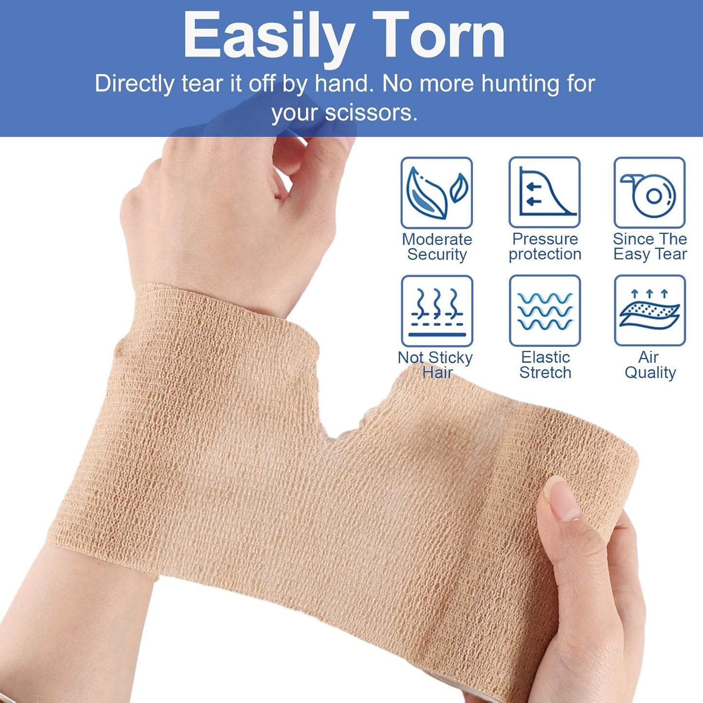 LDIWEE 24 Pack 4 Inch Self Adhesive Bandage Wrap - 5 Yard Cohesive Athletic Tape for First Aid, Medical, Sports, Ankle Wrist Sprains, Vet Wrap (Brown)