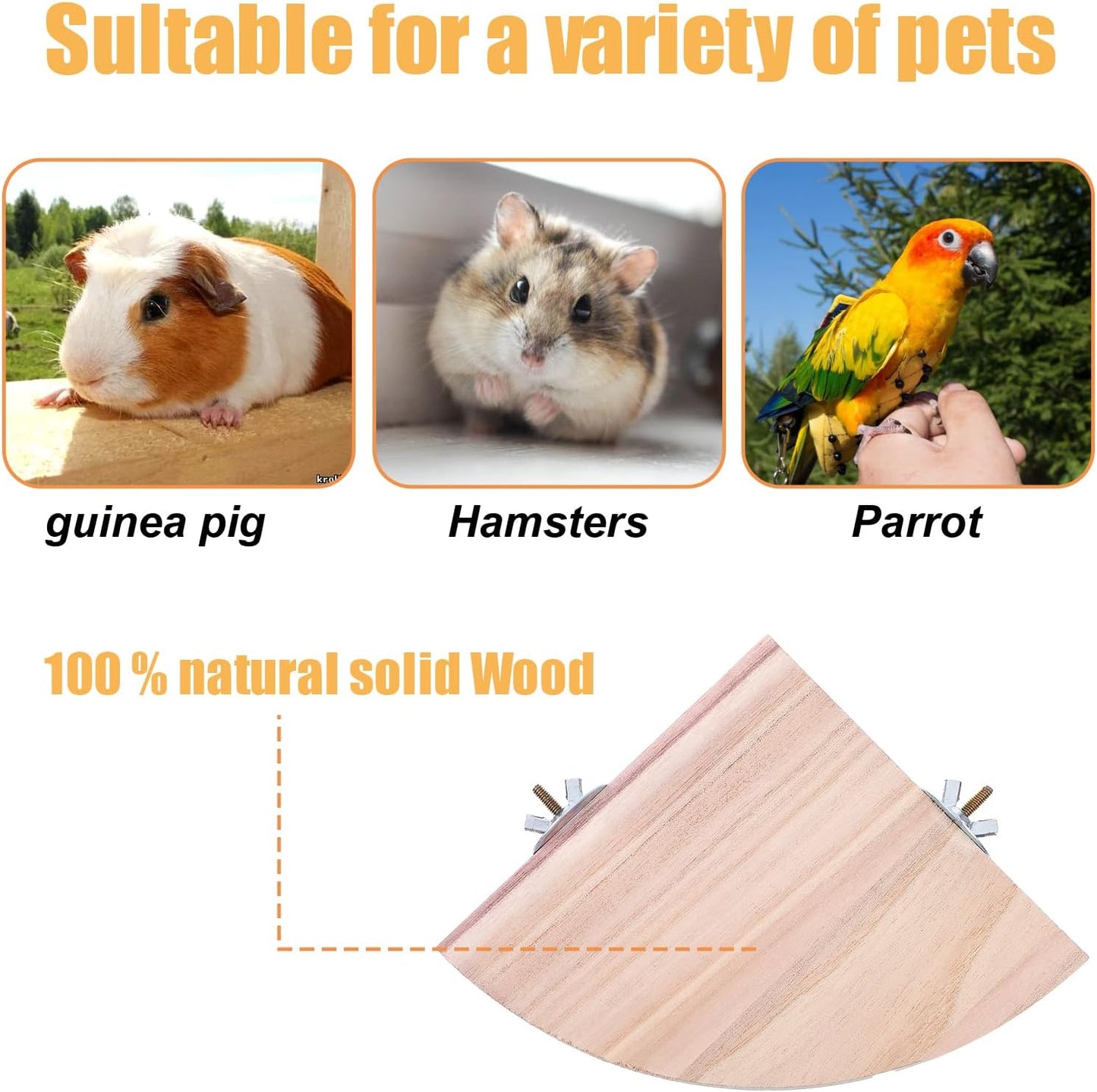 Bird Perch Platform Stand, Bird Corner Parrot Perch Corner, Sector Playground Cage Accessories Shelf for Small Animals Rat Mouse Lovebird Finches Conure Budgie