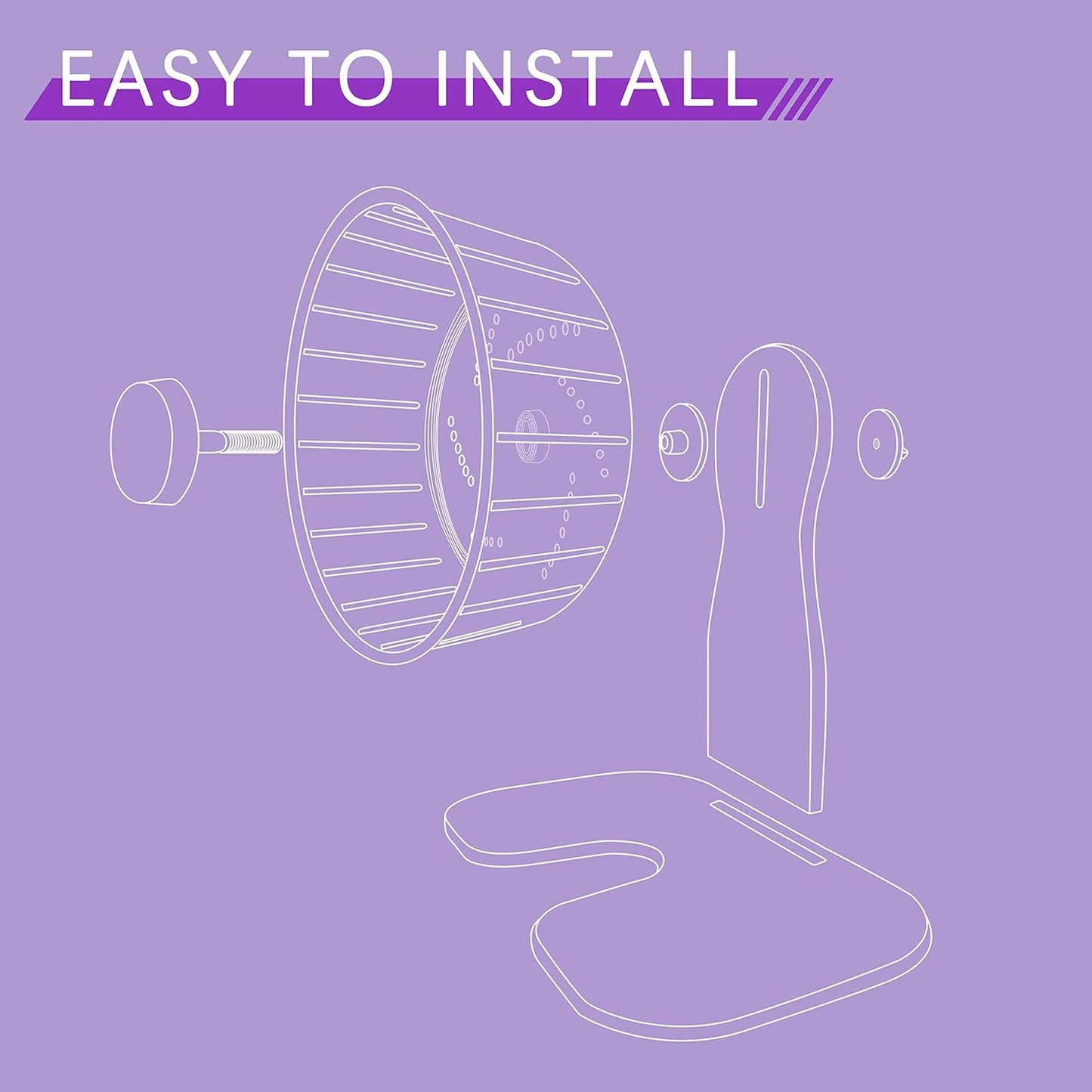 Petest Hamster Exercise Wheel, Silent Spinner Hamster Running Wheels, Diameter 8.3 inch, Purple