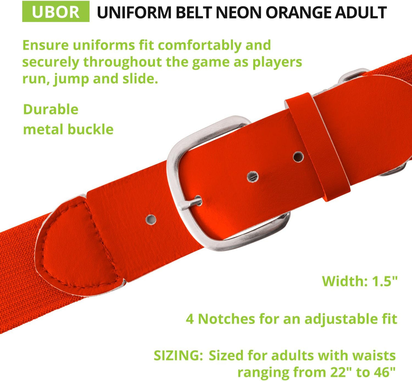 Champion Sports Baseball/Softball Uniform Belt, Comfort Stretch Fit Durable Syntex Tab - Youth & Adult Sizes, Multiple Colors