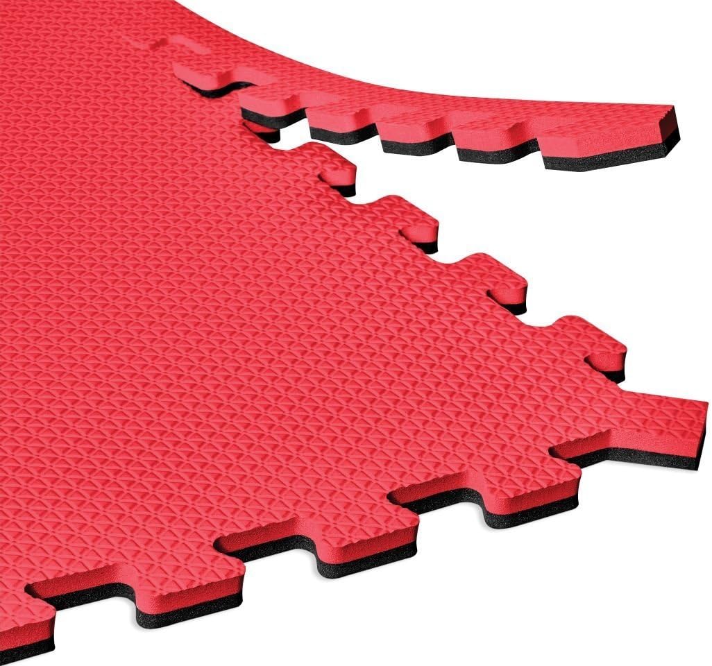 Norsk Dual-Sided Reversible 1/2" Foam Exercise Mats for Home Gym - Interlocking EVA Foam Tiles