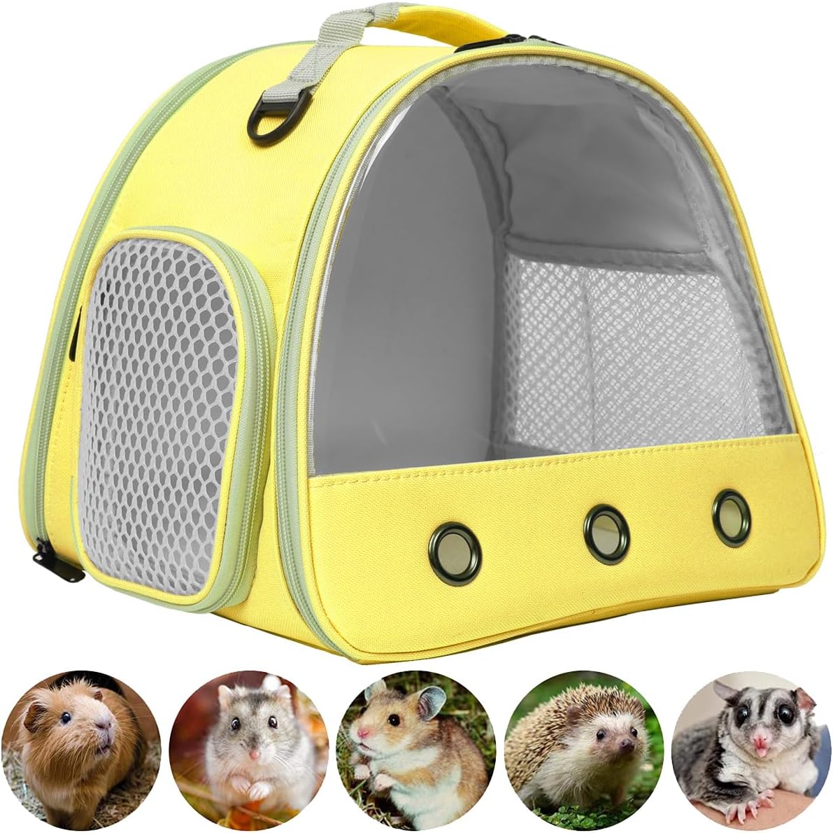 Bunny Travel Carrier with Absorbent Pad Set, Pee Pad with Leak-Proof Quick-Dry Design for Bearded Dragon,Portable Guinea Pig Bag for Sugar Glider,Hedgehog,Rat,Small Pet,Rat,Outdoor Used