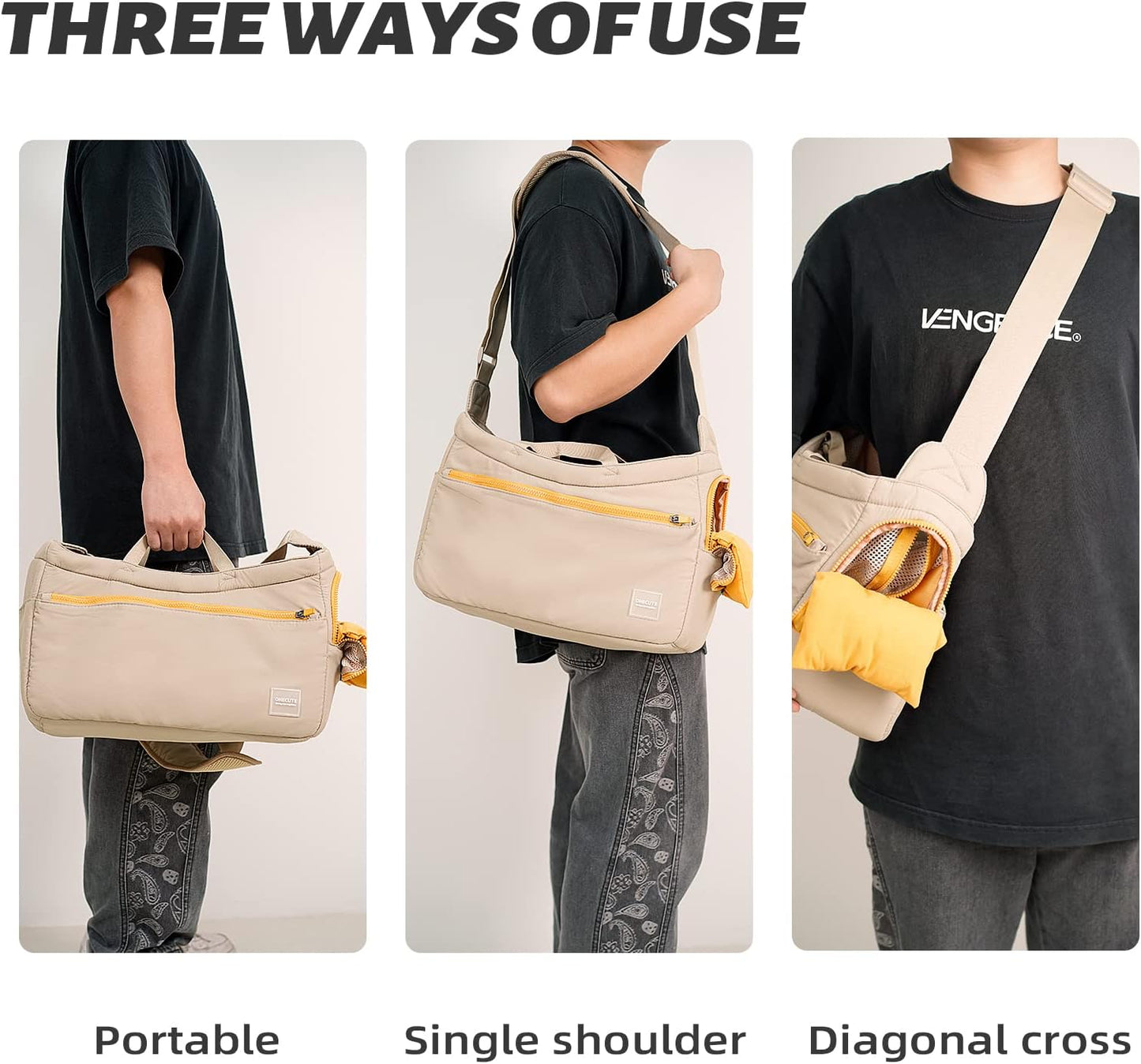 Soft and Comfortable Pet Carrier and Business Backpack with Strong Support - Ideal for Business, Travel, and Outings with Small Dogs and Cats (Kahki,15.7" L x 5.5" W x 9.8" H，up to 16lbs