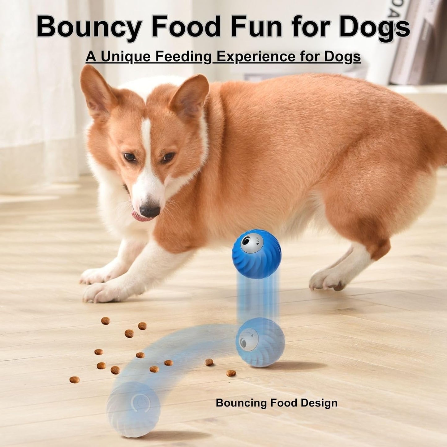 Zoomie Buddy 2.0, Zoomie Buddy for Dogs, 2 in 1 Smart Touch Interactive Dog Balls ＆ Pet Feeder, 2.83" Diameter, Suitable for Small/Medium Dogs, with Fruit Plush Cover (2*Blue, Bayberry)