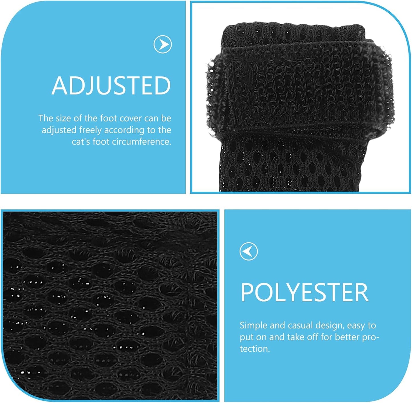 Cat Claw Covers-4pcs Cat Nail Caps Cat Nail Covers Caps Shoes Cats Socks Cat Booties to Prevent Scratching Cat Paw Protector Pet Grooming Booties for Bathing Shaving Checking