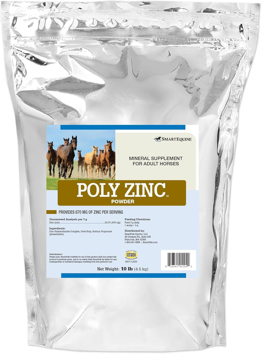 Uckele by SmartEquine Poly Zinc Powder | Zinc Supplement for Horses | Hoof Care Vitamins and Minerals | Supports Bone and Hoof Wellness | Equine Skin Coat Supplement | 10 lb