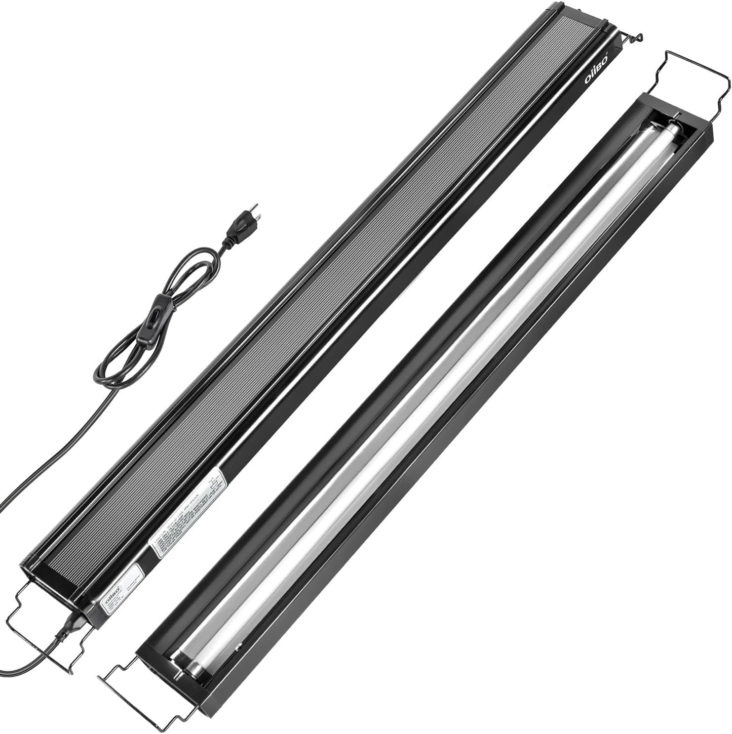 Oiibo T5 HO Reptile Light Fixture UVB Lighting Combo Kit, Terrarium Lamp Hood Light with UVB 10.0 for Bearded Dragon, Gecko, Lizard (39W)