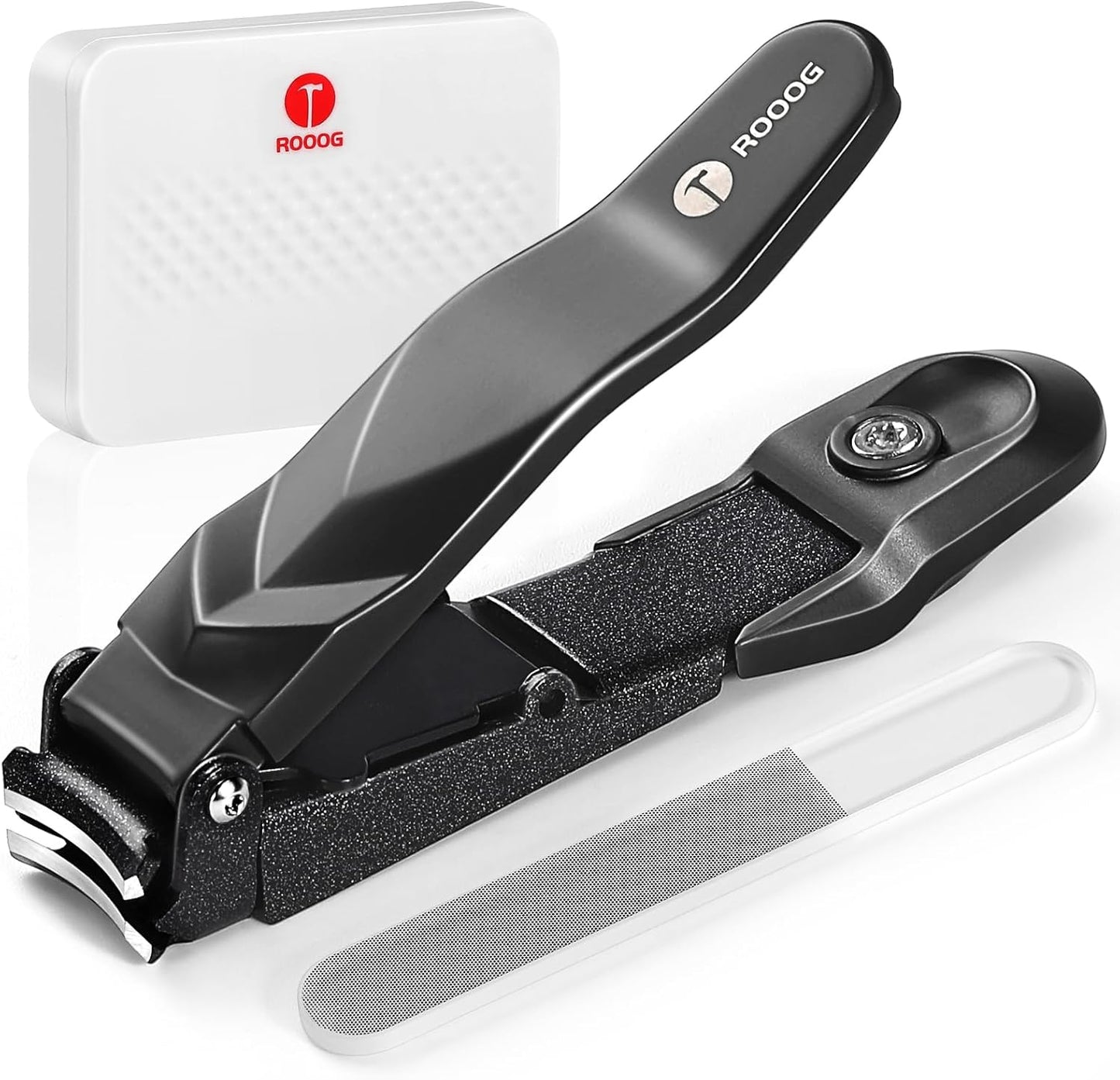 Nail Clippers for Men Women with Catcher,No Splash Ultra Sharp Professional Heavy Duty Nail Clipper,Adult Sturdy Fingernail Clipper & Toenail Clipper with Nano Nail File for Travel,Gifts
