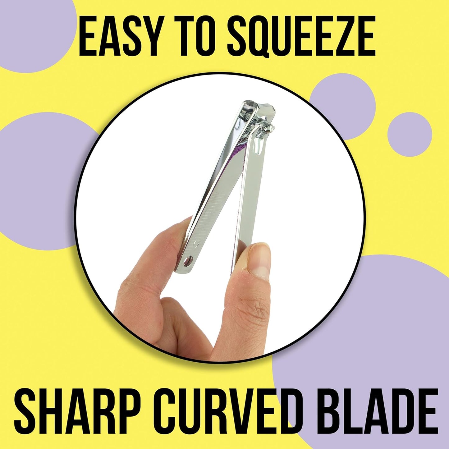 Nail Clippers Set - 2pc Purple Glitter Nail Clipper Value Pack, Big & Small Precision Nail Clippers Pack, Essential Manicure & Pedicure Tools