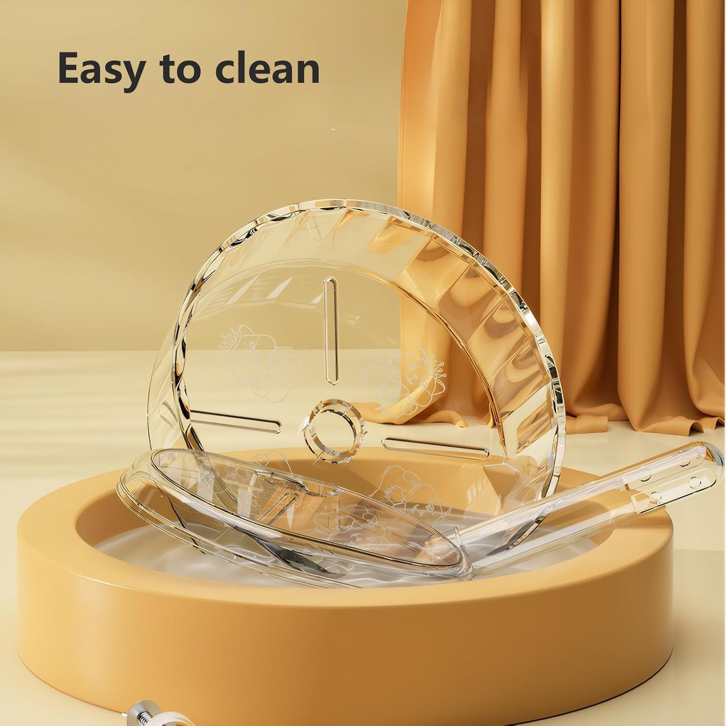 Silent Hamster Wheel – 9.5 Inch Syrian Hamster Running Wheel, Anti-Skid & Height Adjustable, Easy to Clean (9.5inch)