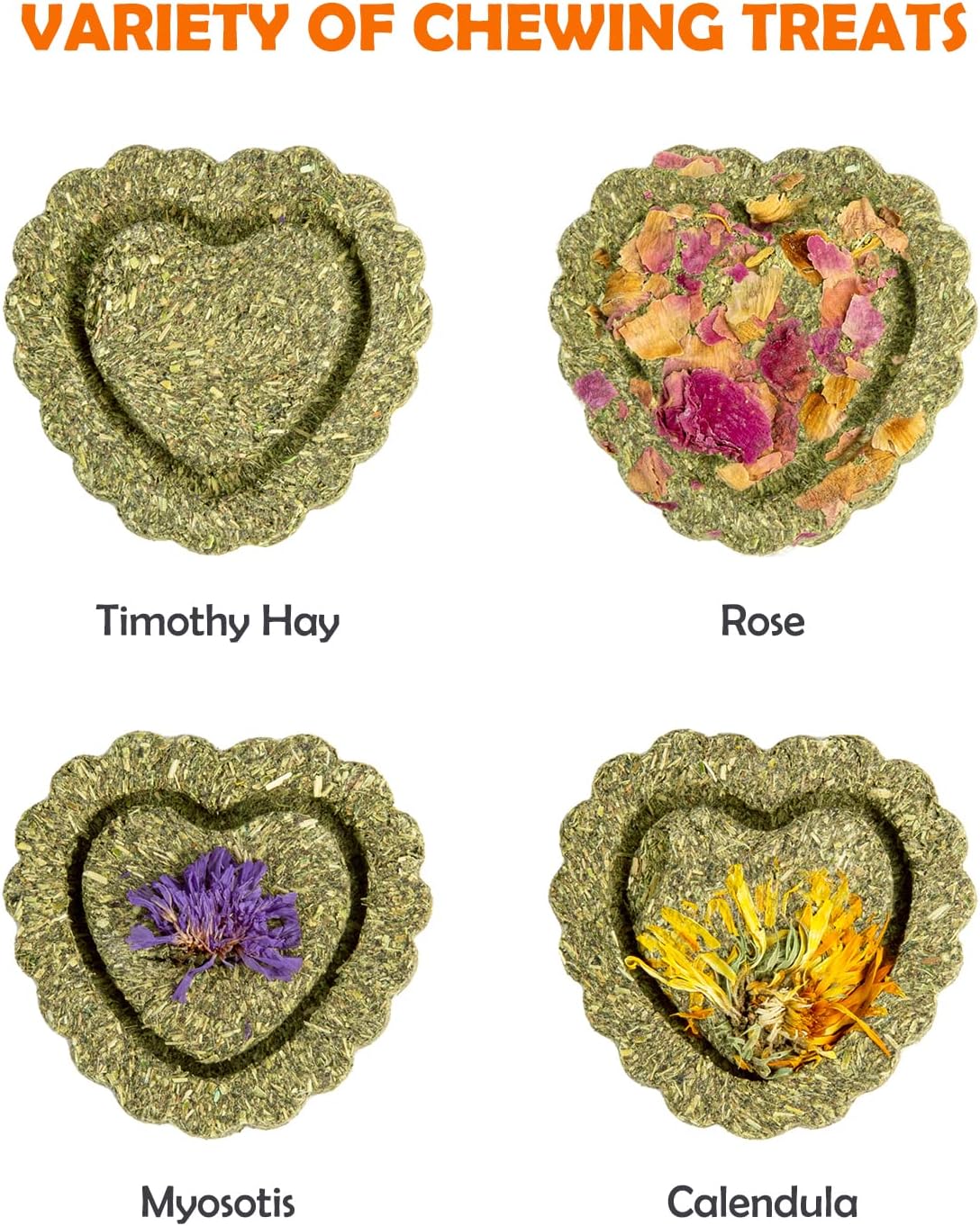 Sofier 12Pcs Timothy Hay Treats - Natural Chews for Teeth - Handmade Rabbit, Chinchilla, Gerbil, Rat, Hamster Toys - Bunny & Guinea Pig Toys