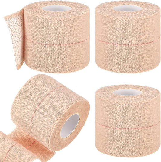 4 Rolls Elastic Tape Adhesive Elastic Tape Self Adhesive Bandage Wrap Flexible Stretch Bandages for Sports Ankle, Knee and Wrist Sprains Animal Pets, 2 Inch x 5 Yard