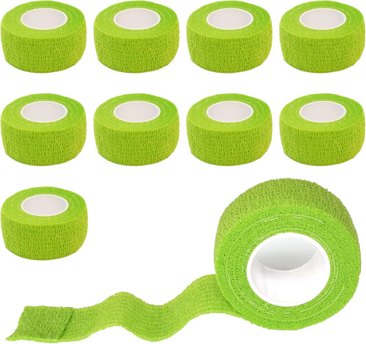 9 Pack 1" x 5 Yards Self Adhesive Bandage Wrap Self Stick Wrap for Ankle, Wrist, Finger, Sports, Breathable Cohesive Vet Tape for Pets (Grass Green)