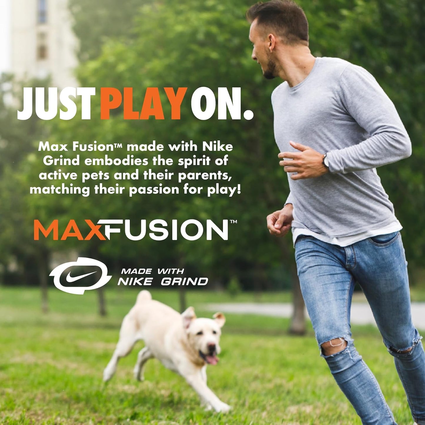 Max Fusion with Nike Grind, Arlee Spike Bone Dog Toy, Chew Toy for Play, Fetch, Tug, XL