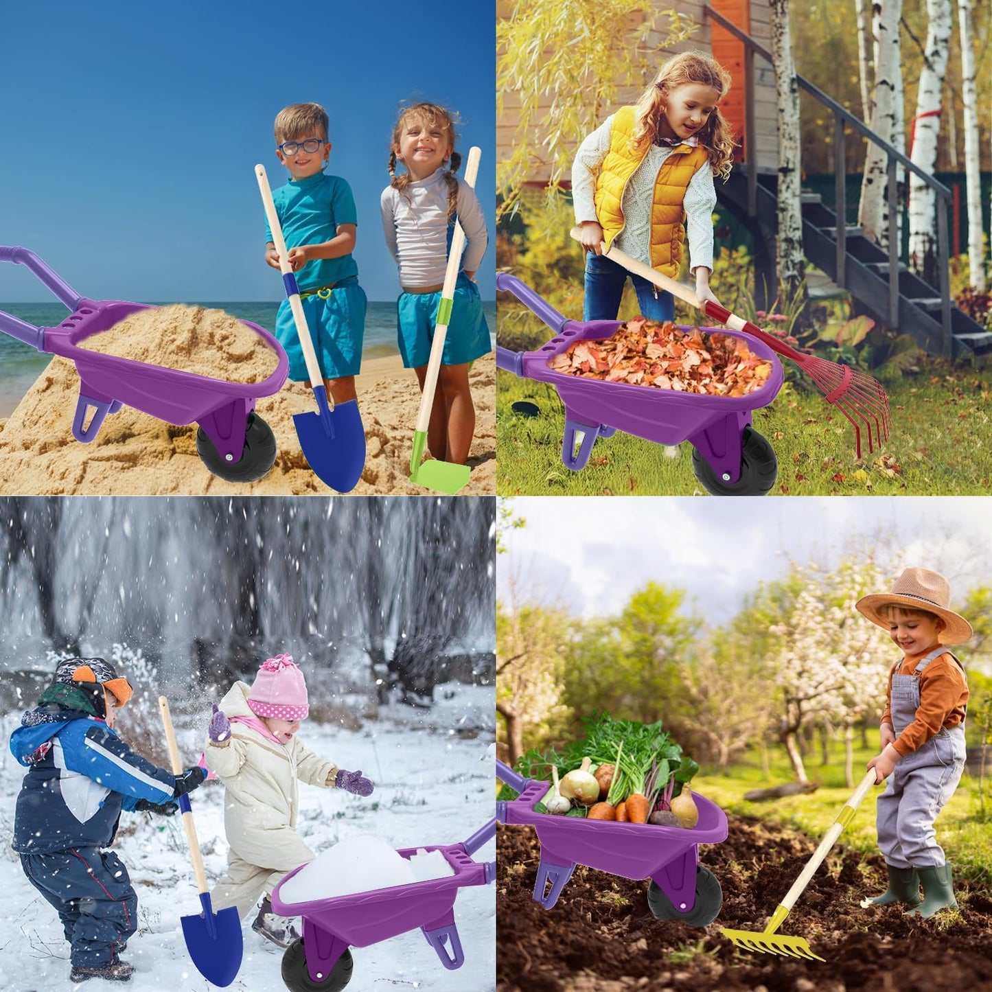 Kids Gardening Tools Outdoor Toys Set Backyard Play with Wheelbarrow Educational STEM Learning Pretend Toys Outdoor Indoor for Toddlers Kids Boys Girls