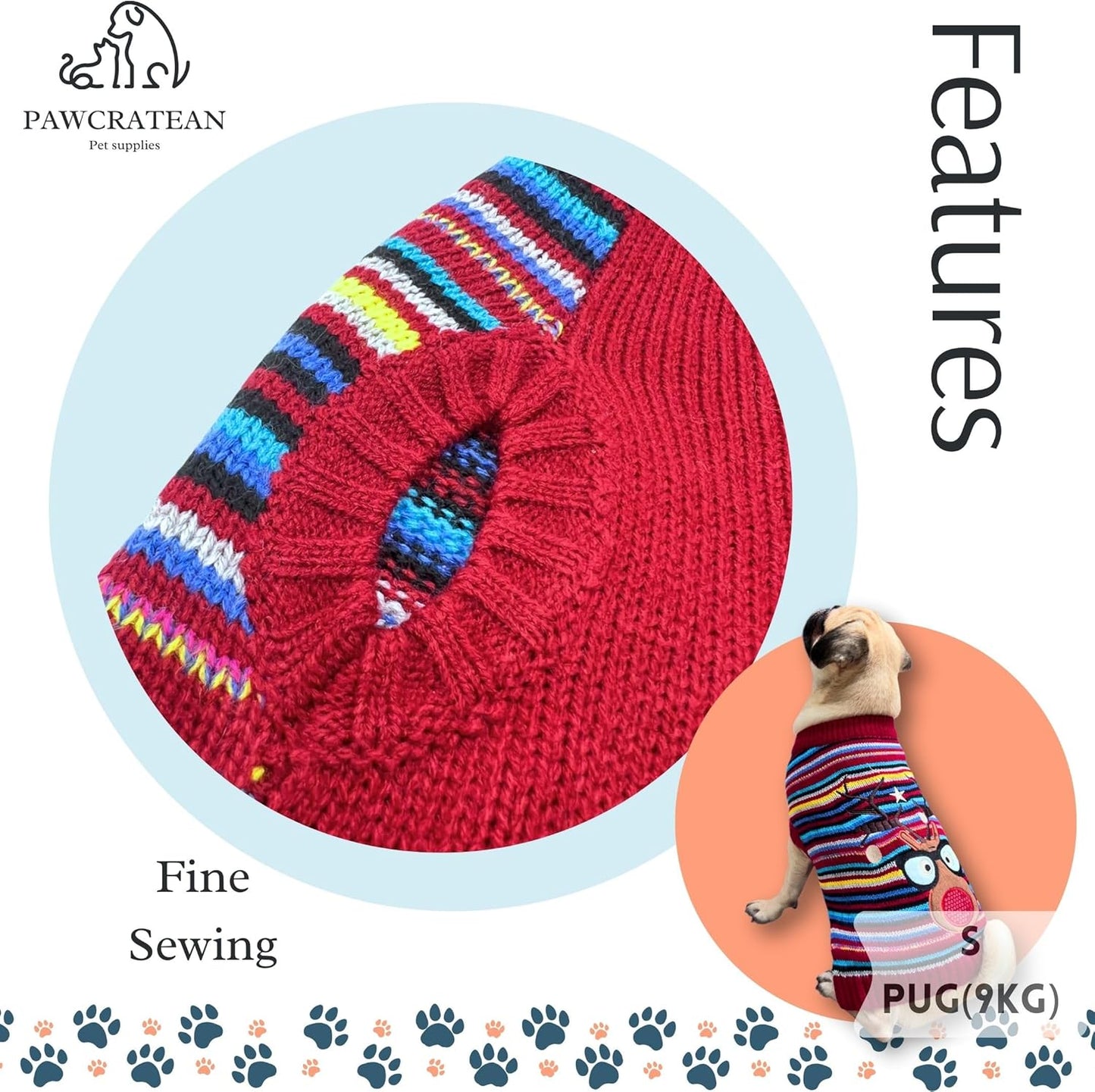 Cute Sweater for Dogs and Cats Soft Flannel Pet Outfit Warm and Cozy Animal Hoodie Small to Large Pet Clothes for Halloween Parties and Everyday Wear (Large, Colorful Deer)