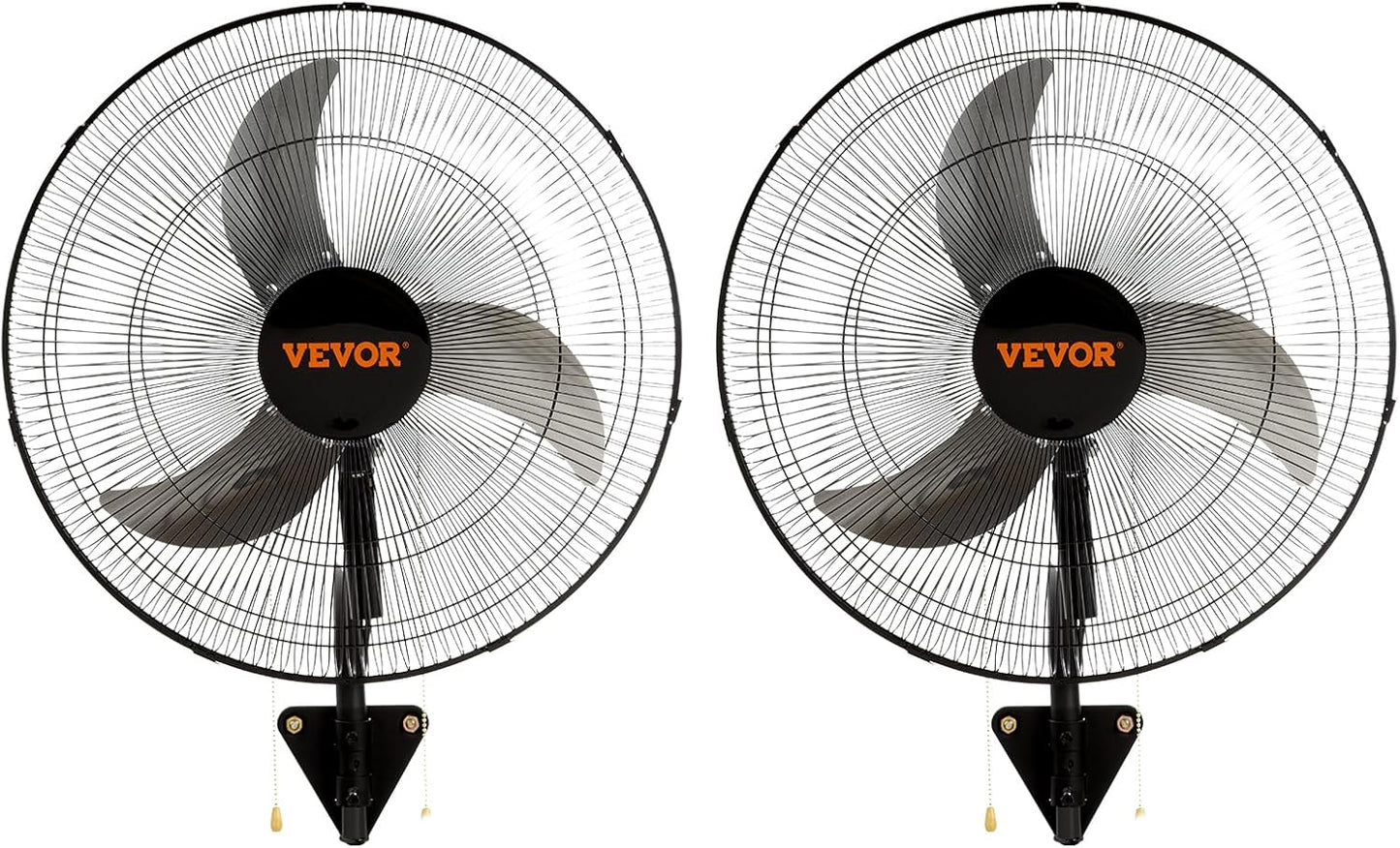 VEVOR Wall Mount Fan, 2 PCS 18 inch Oscillating, 3-speed High Velocity Max. 4000 CFM Industrial Wall Fan for Indoor, Commercial, Residential, Warehouse, Greenhouse, Workshop, Basement, Garage,Black